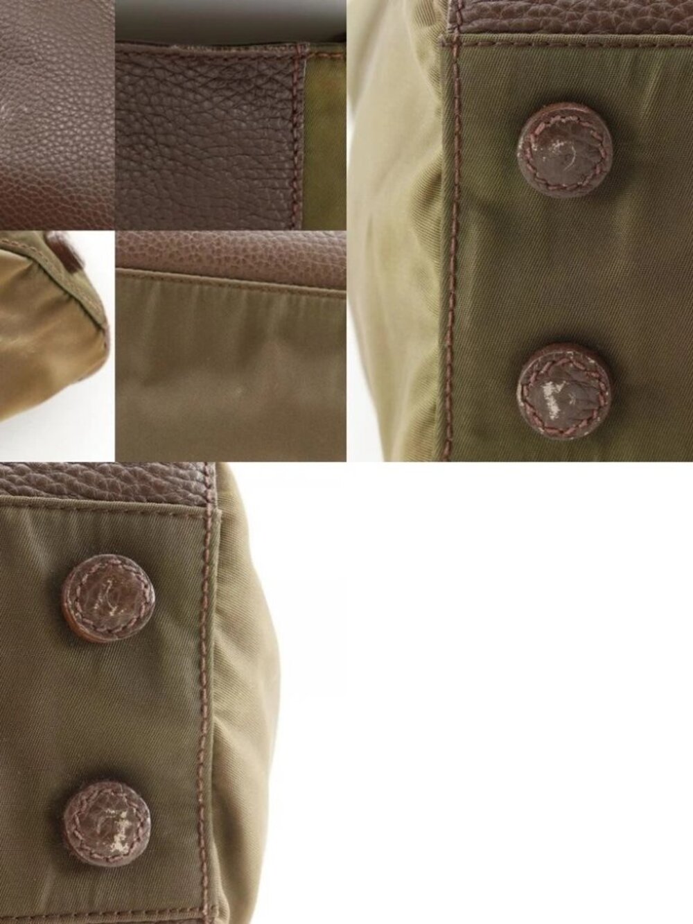 PRADA Logo embossing Handbag Tote Bag Brown Calfskin/Nylon unisex - Picture 12 of 12